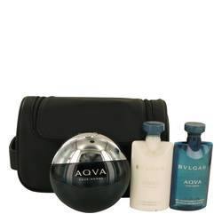 Aqua Pour Homme Gift Set By Bvlgari - Gift Set - 3.4 oz Eau De Toilette Spray + 2.5 oz After Shave Balm +2.5 oz Shower Gel + Pouch