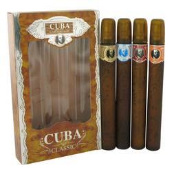 Cuba Blue Gift Set By Fragluxe - Gift Set - Cuba Variety Set includes All Four 1.15 oz Sprays, Cuba Red, Cuba Blue, Cuba Gold and Cuba Orange