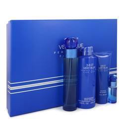 Perry Ellis 360 Very Blue Gift Set By Perry Ellis - Gift Set - 3.4 oz Eau De Toilette Spray + .25 oz Mini EDT Spray + 3 oz Shower Gel + 6.8 oz Body Spray