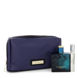 Versace Eros Gift Set By Versace - 3.4 oz Eau De Toilette Spray + 0.3 oz Mini EDT Spray in Pouch Gift Set - 3.4 oz Eau De Toilette Spray + 0.3 oz Mini EDT Spray in Pouch